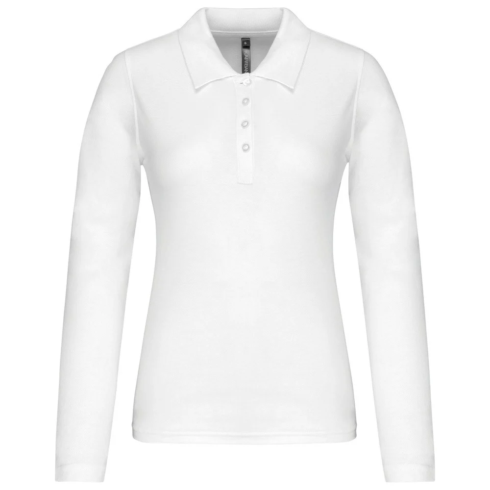 Kariban K257 Polo Lange Mouwen Dames – Wit