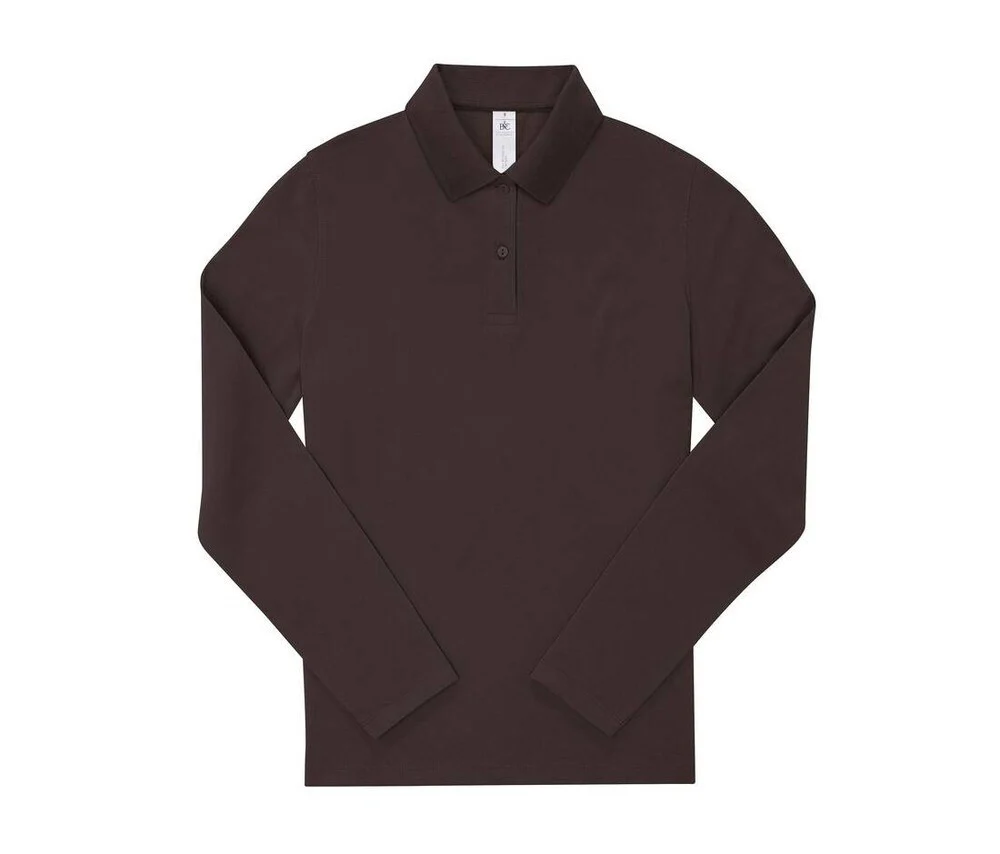 B&C BCW464 210 Polo Lange Mouwen Dames – Roasted Coffee