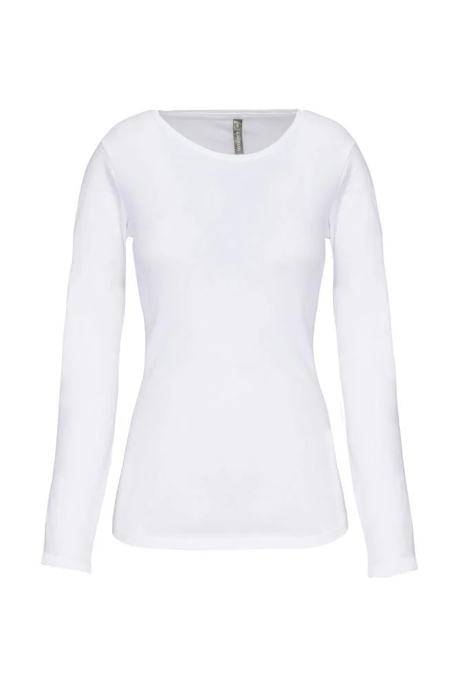 Kariban K3017 T-shirt Lange Mouwen Dames – Wit