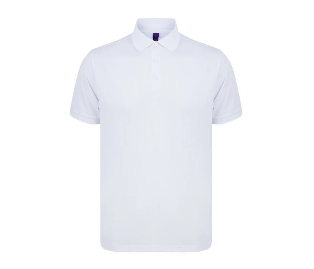 Henbury HY465 Gerecycled Polyester Polo – White