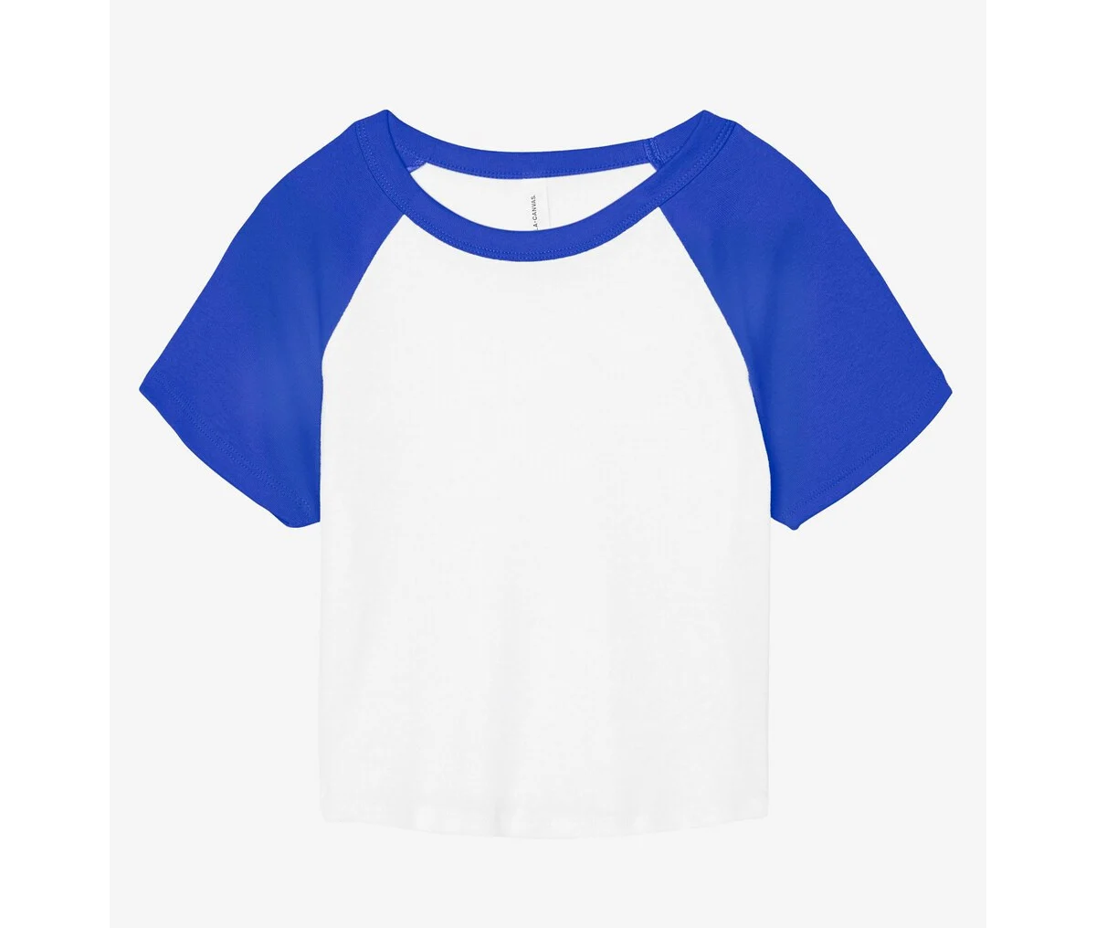 Bella+Canvas BE1201 Micro Rib Raglan Baby Tee Dames – White/True Royal