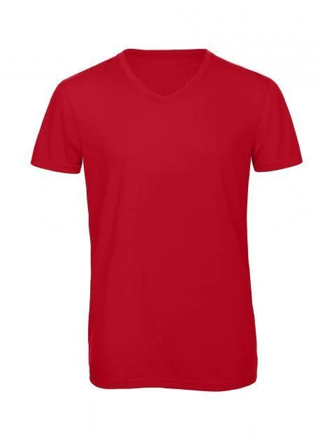 B&C BC057 TM057 Tri-Blend V-hals T-shirt Heren – Red