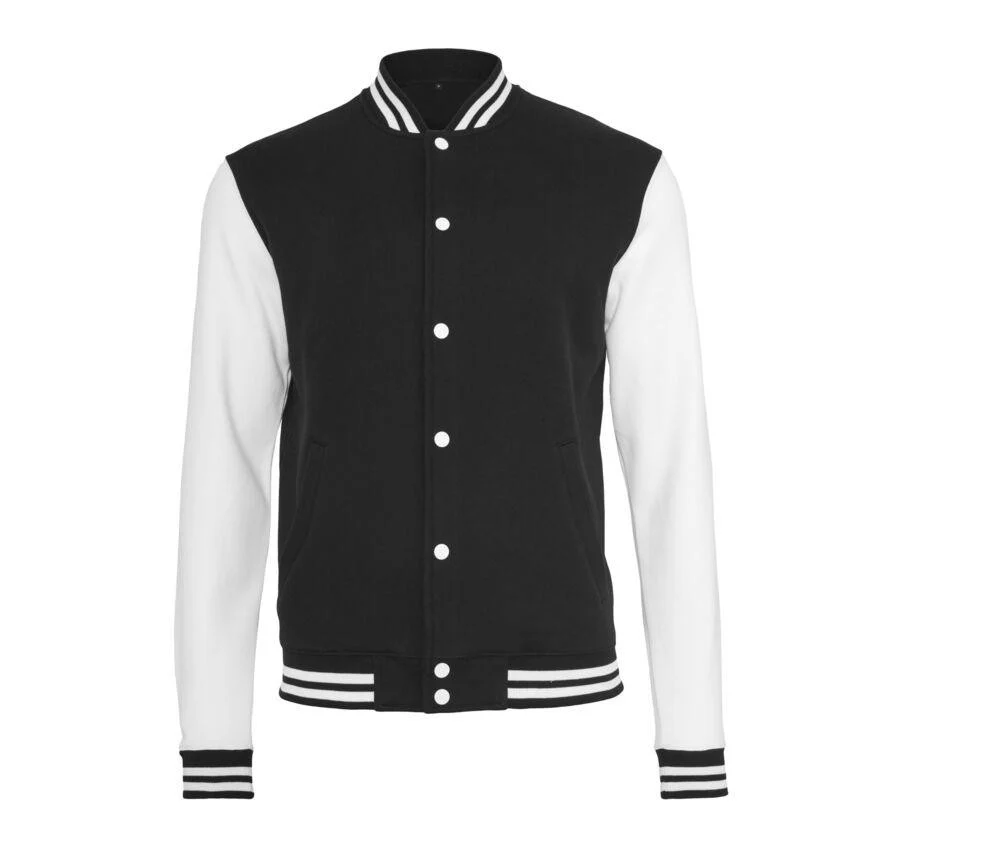 Build Your Brand BY015 Collegejas Heren – Black / White
