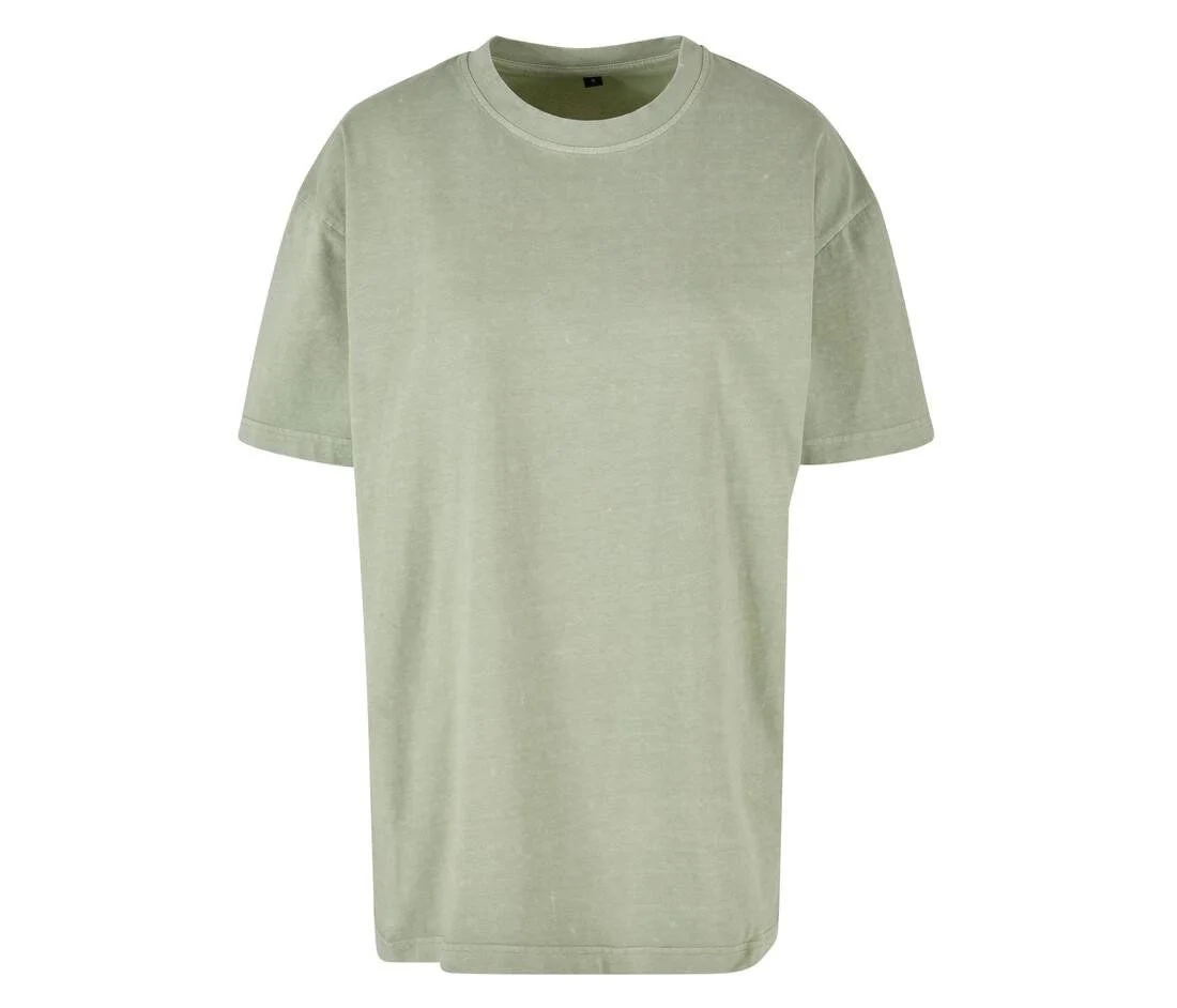 Build Your Brand BY270 Oversized Acid Wash T-shirt Dames – Soft Salvia