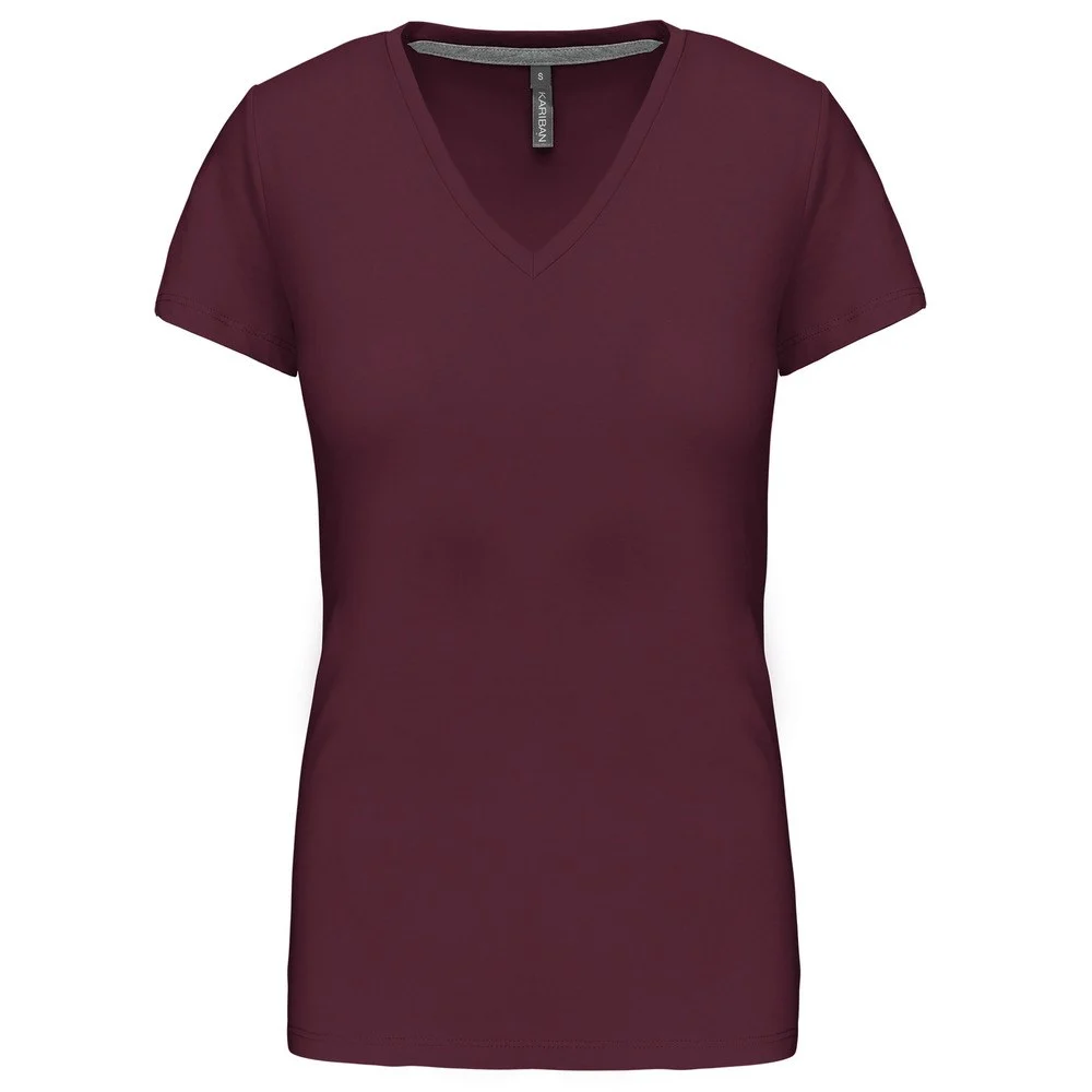 Kariban K381 T-shirt V-hals Dames – Wijn