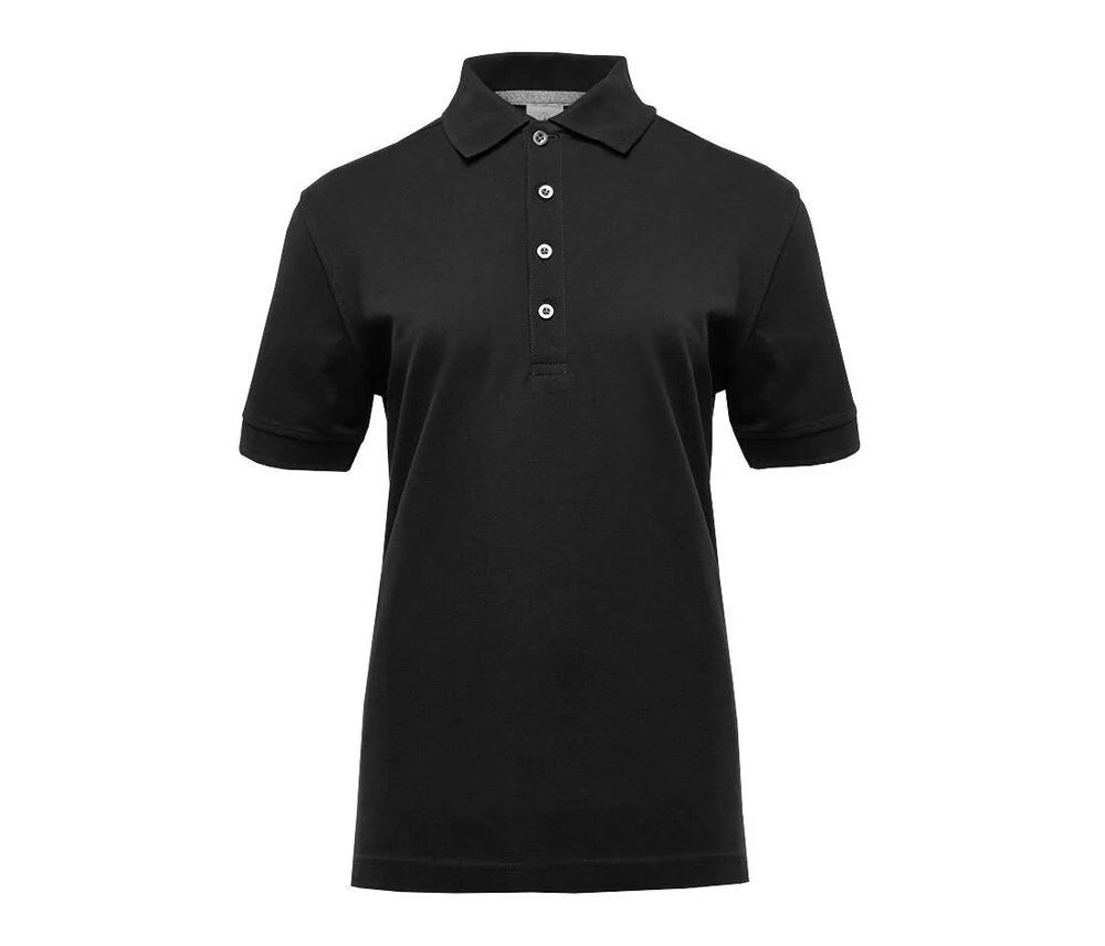 Black&Match BM101 Polo met Contrasterende Knopen Dames – Black / Silver