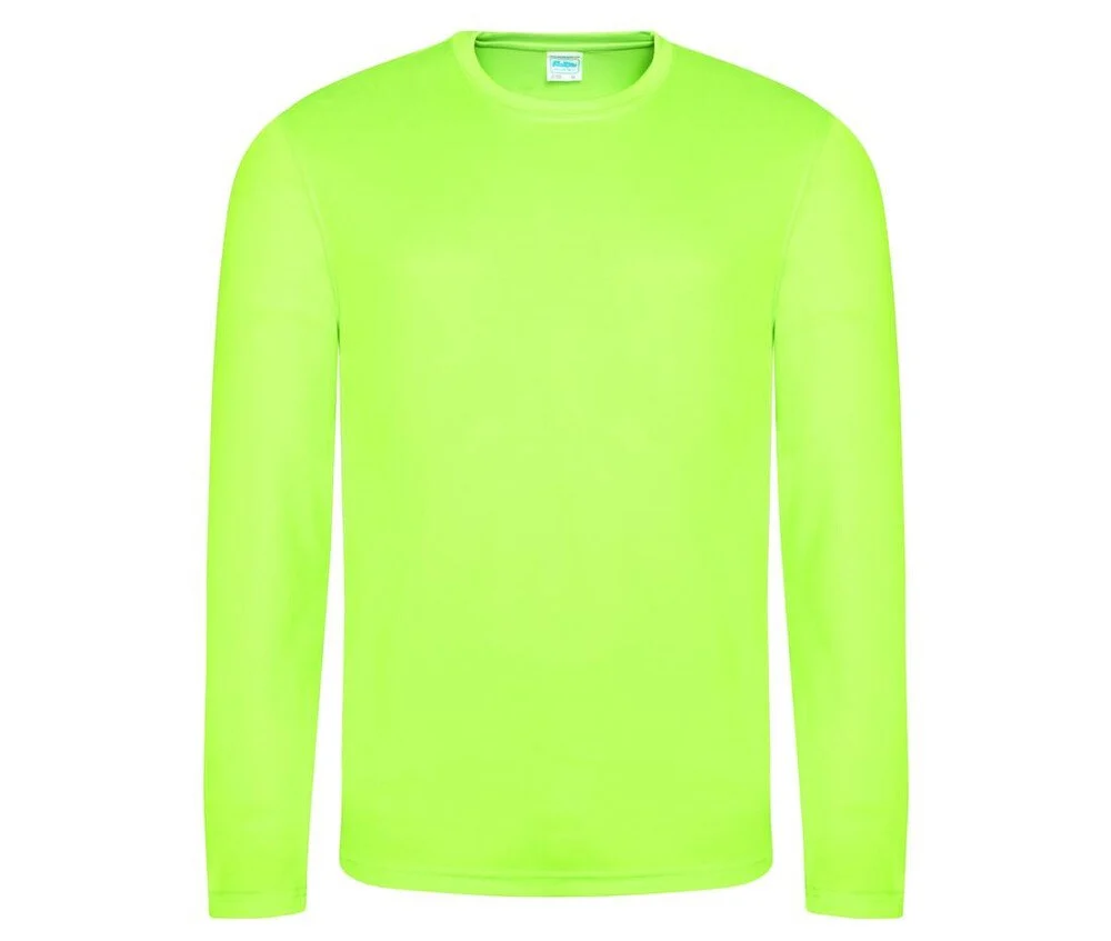 Just Cool JC002 Neoteric Sport T-shirt Lange Mouwen Heren – Elektrisch groen