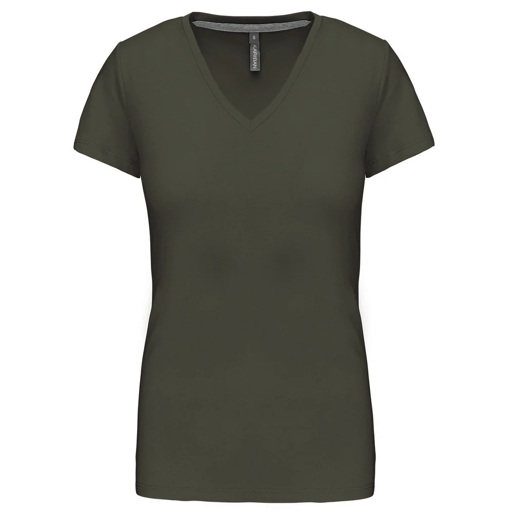 Kariban K381 T-shirt V-hals Dames – Donker kaki