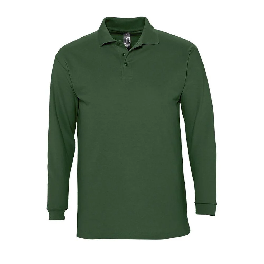 SOL'S 11353 Winter Polo Lange Mouwen Heren – Groene golf