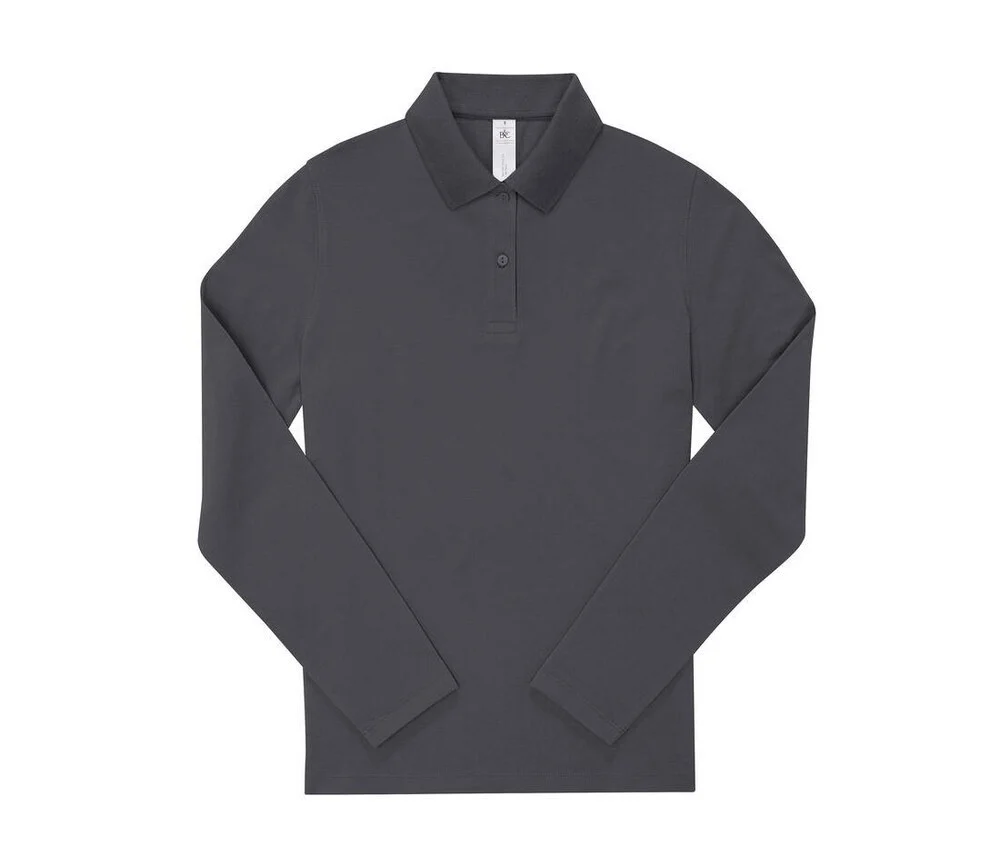 B&C BCW464 210 Polo Lange Mouwen Dames – Dark Grey