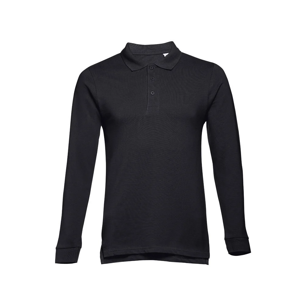 TH Clothes 30141 Polo Lange Mouwen Heren – Zwart