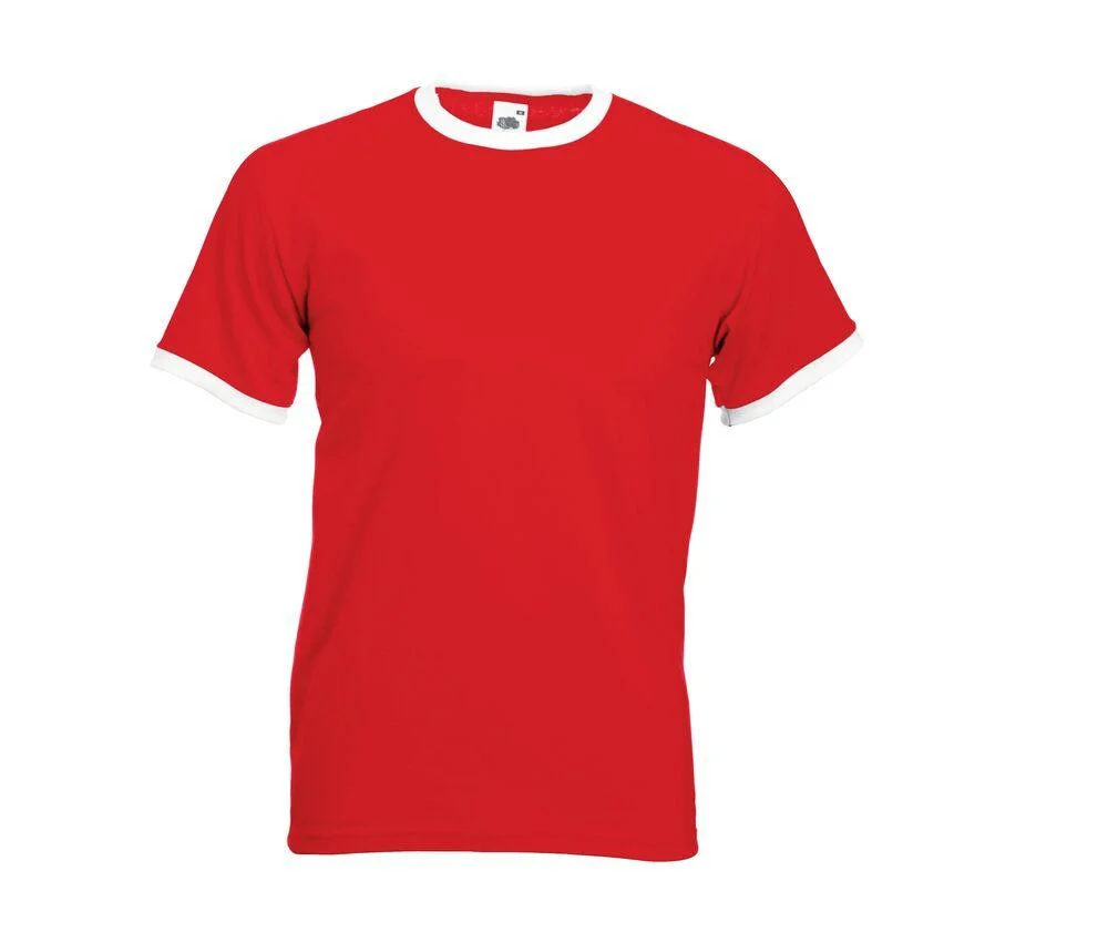 Fruit of the Loom SC245 Ringer T-shirt – Red