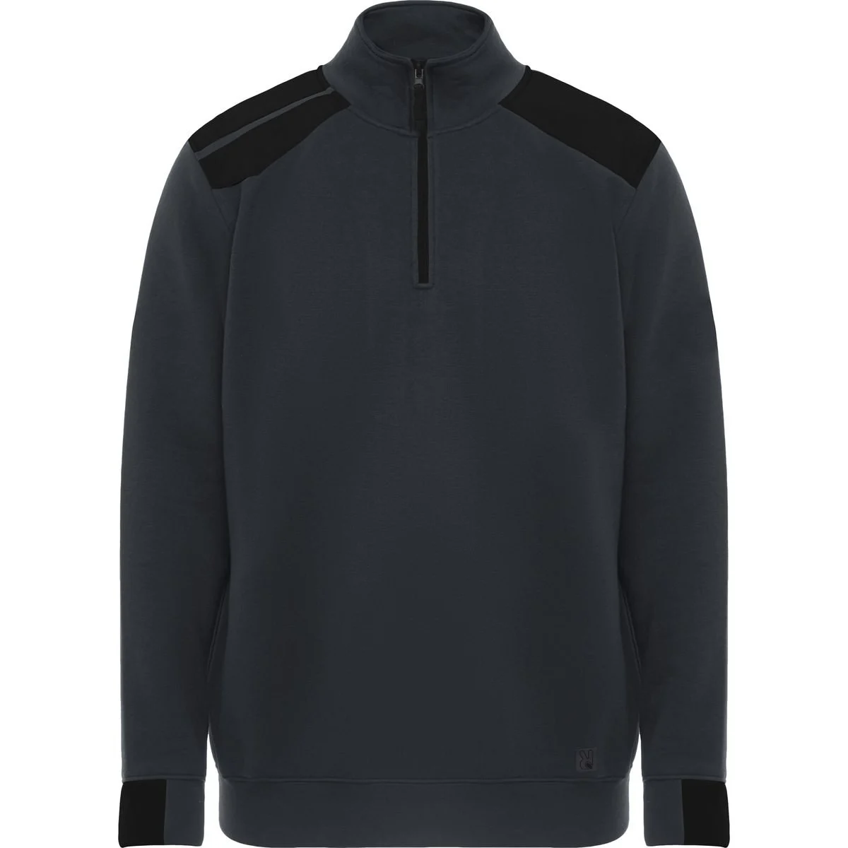 Roly SU8413 Maverick Sweater met Halve Rits – Lead/ Black