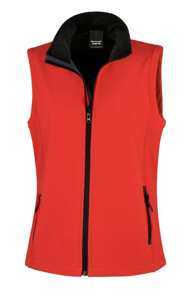 Result R232F Core Softshell Bodywarmer Dames – Red / Black
