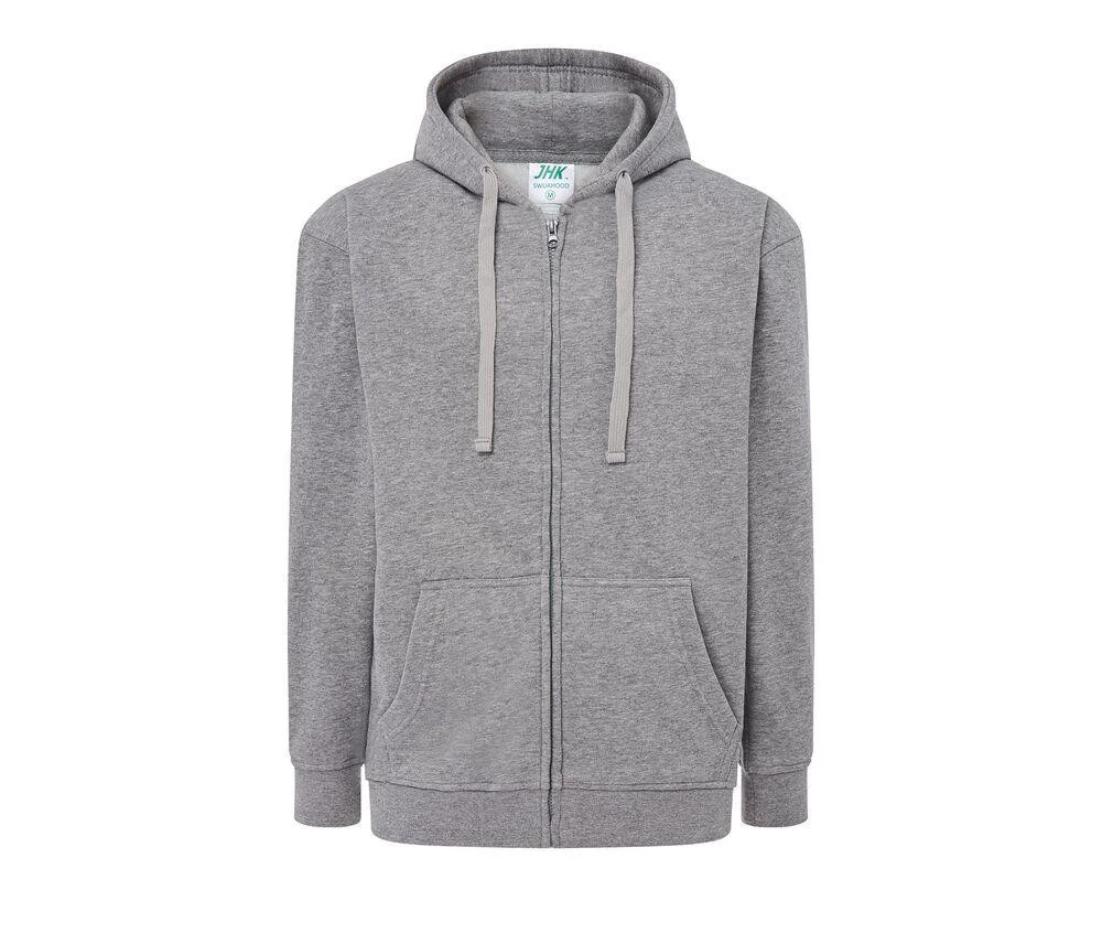 JHK JK297 Hoodie met Rits – Mixed Grey