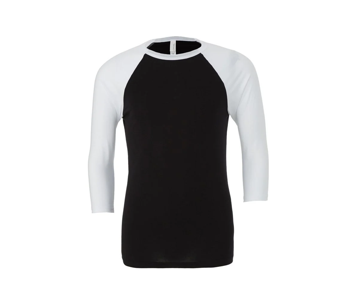 Bella+Canvas BE3200 Baseball T-shirt Heren – Zwart / Wit