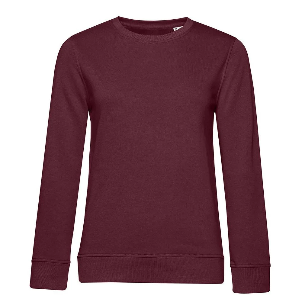 B&C BCW32B Biologische Sweater Dames – Burgundy