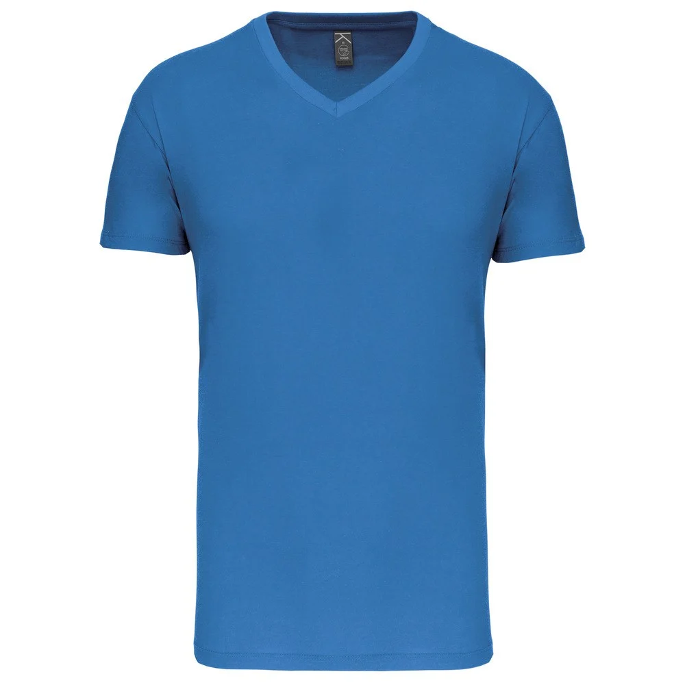 Kariban K3028IC Biologisch T-shirt V-hals Heren – Licht koningsblauw