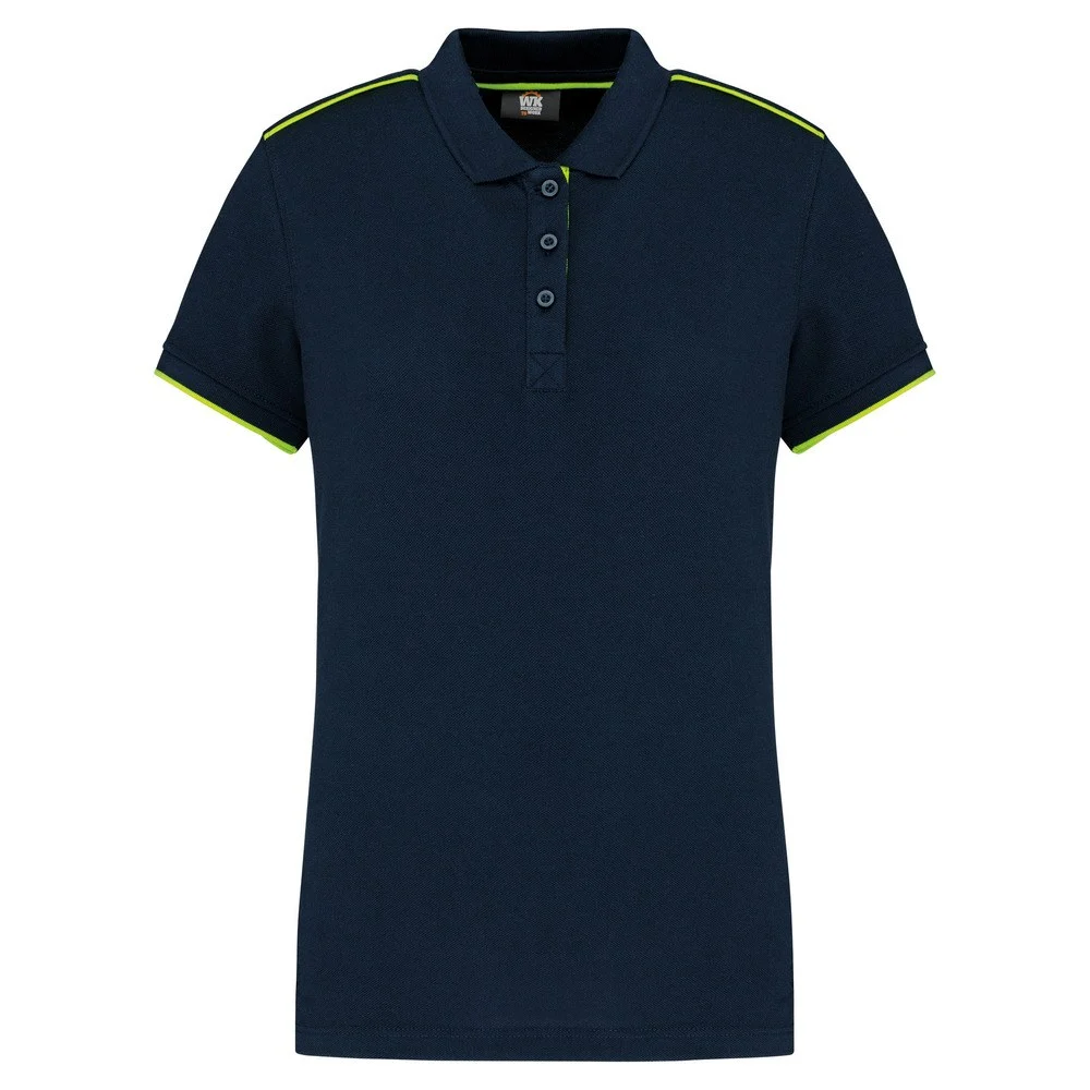 WK. Designed To Work WK271 DayToDay Tweekleurig Polo Dames – Marine/Fluorescerend Geel