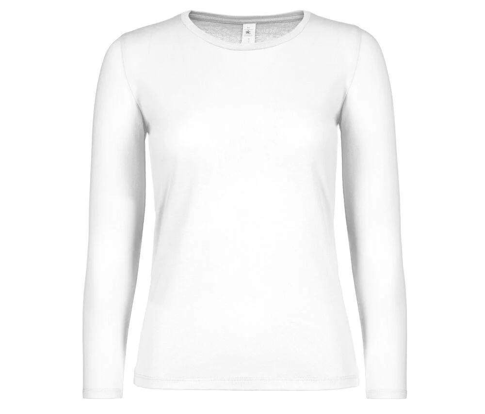 B&C BC06T #E150 T-shirt Lange Mouwen Dames – White