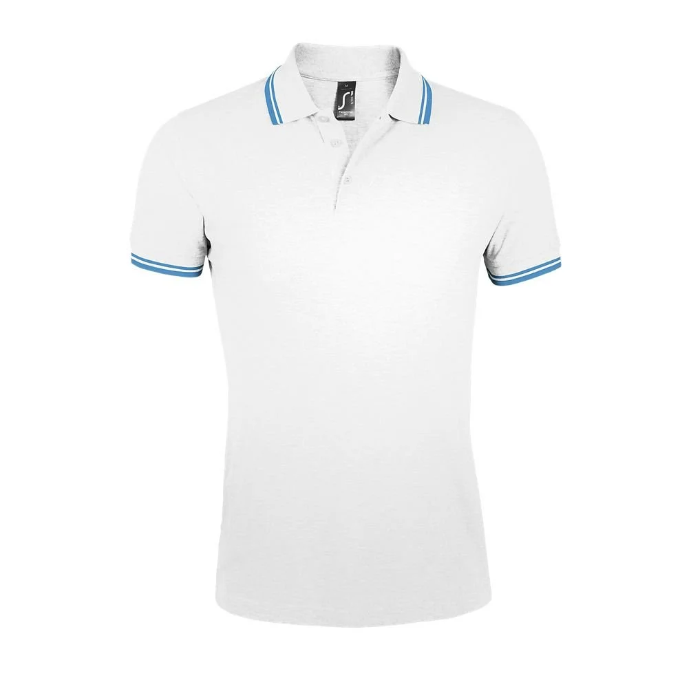 SOL'S 00577 Pasadena Polo Heren – Wit / Aqua