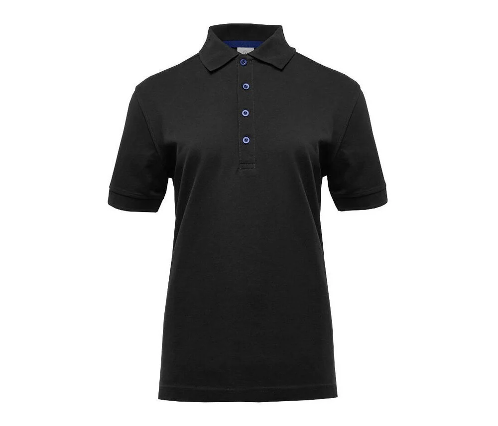Black&Match BM101 Polo met Contrasterende Knopen Dames – Black / Royal