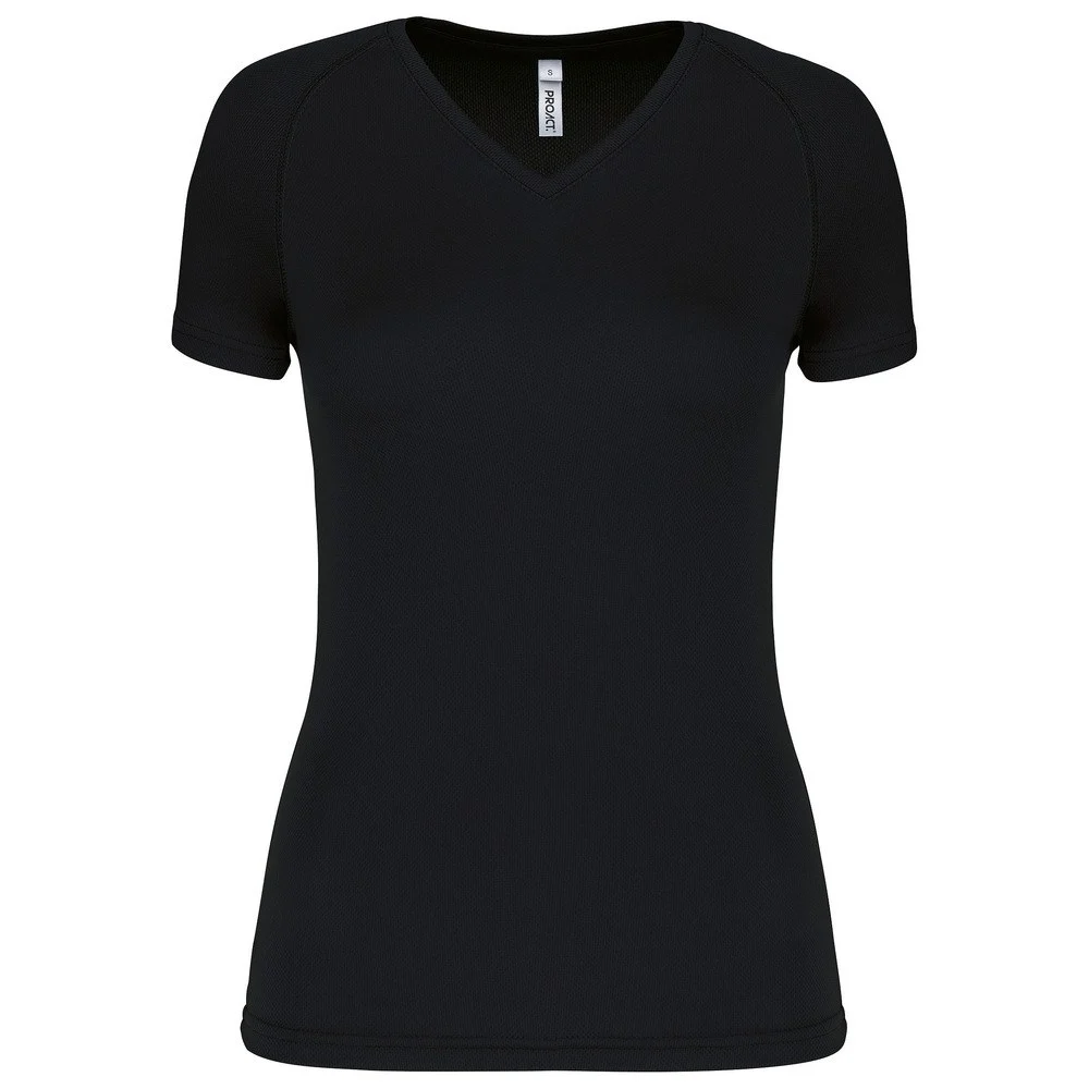 Proact PA477 Sport T-shirt V-hals Dames – Zwart