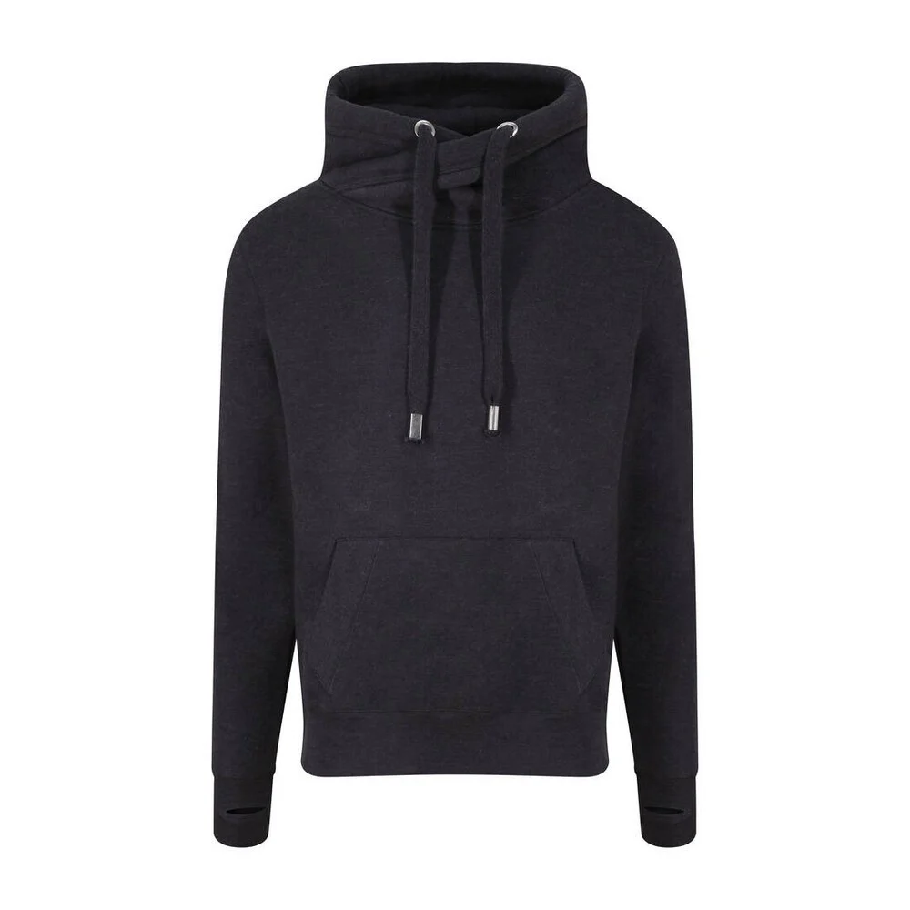 AWDIS JH021 Hoodie met Gekruiste Hals – Black Smoke