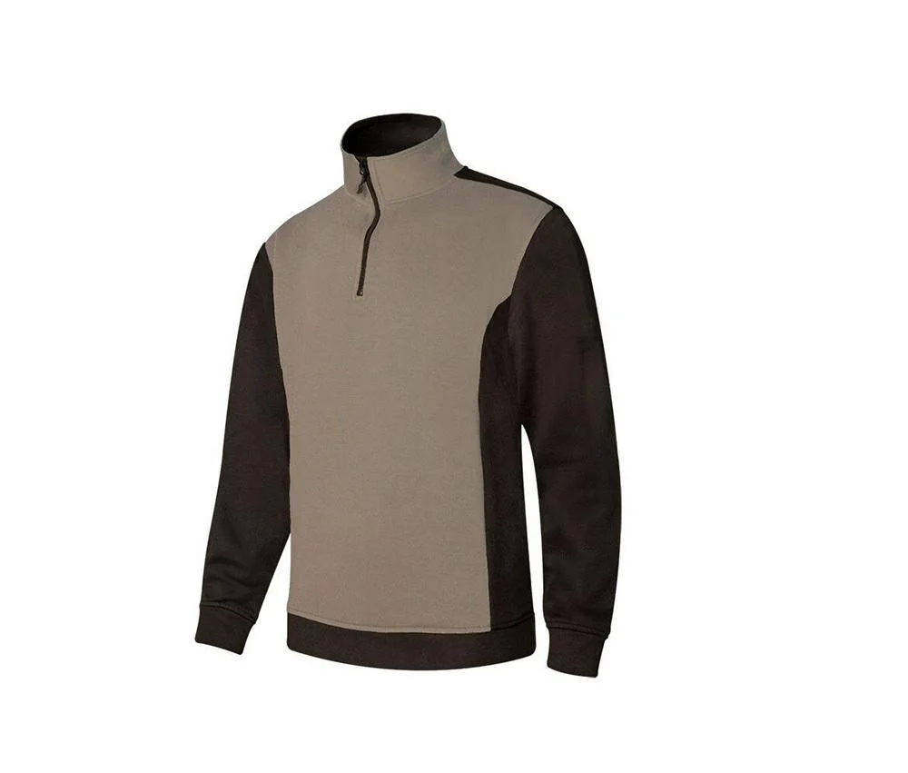Velilla V5703 Tweekleurige Sweater met Rits – Beige Arena / Black