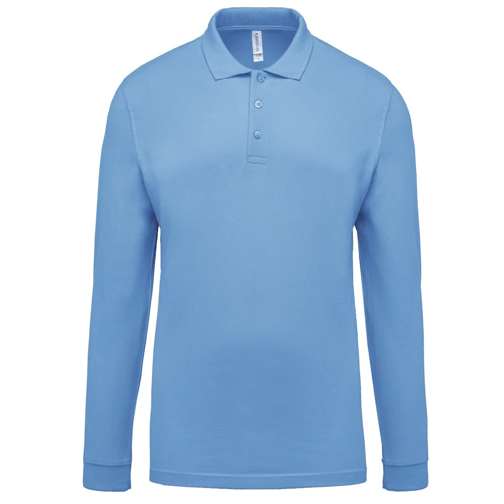Kariban K256 Polo Lange Mouwen Heren – Hemelsblauw