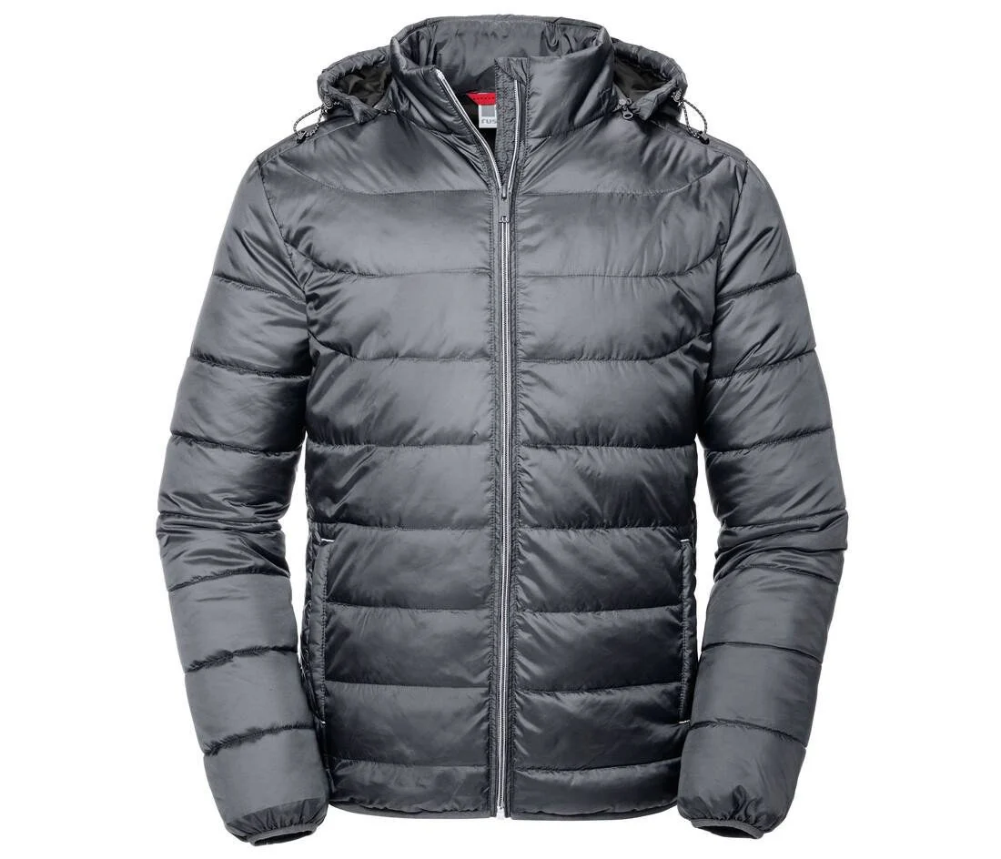 Russell RU440M Nano Gewatteerde Jas met Capuchon Heren – Iron Grey