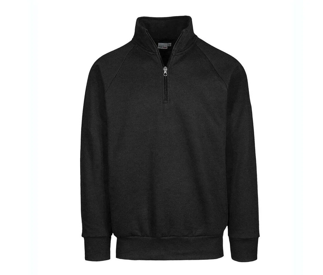 VESTI IT503 Sweater met Ritskraag – Black