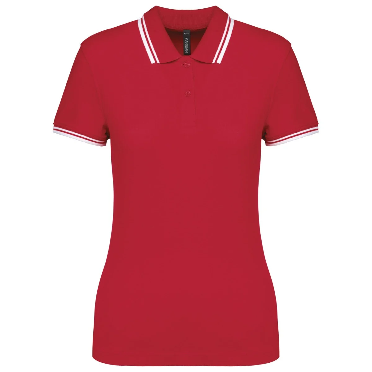Kariban K273 Gestreept Polo Dames – Rood / Wit