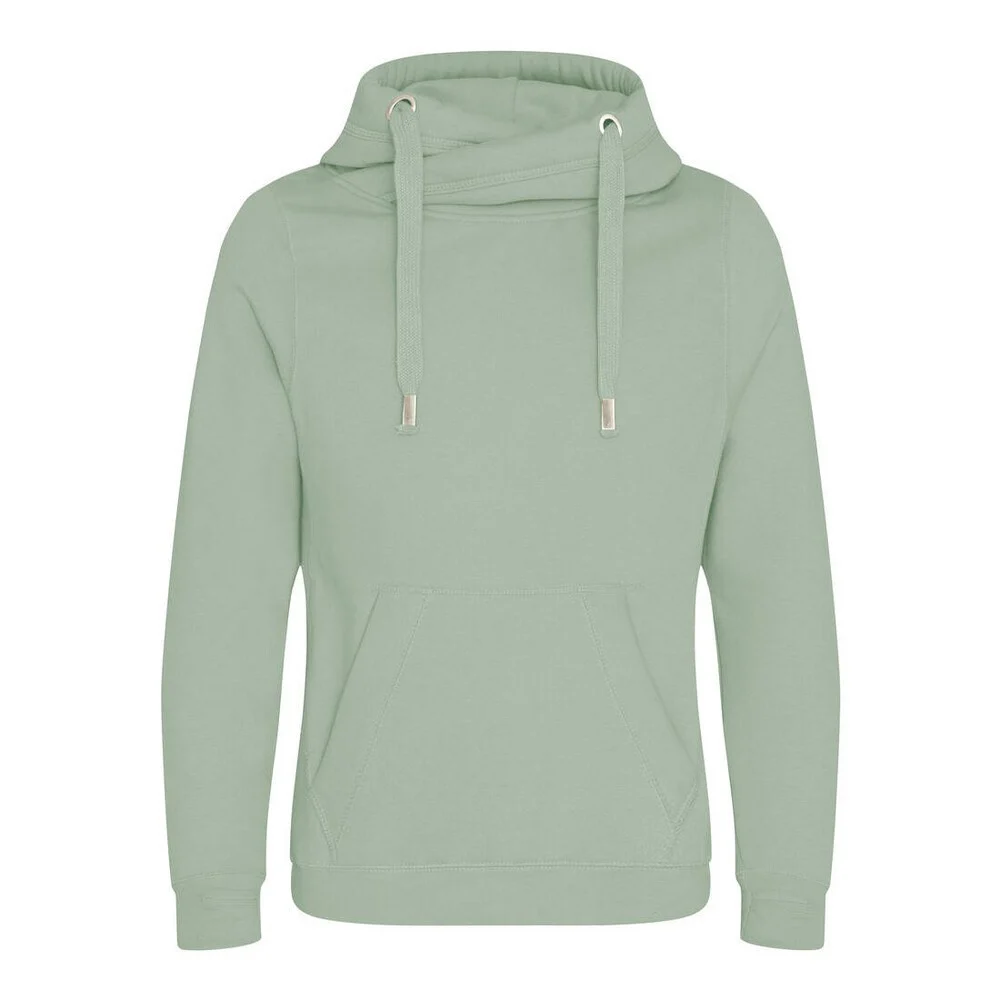 AWDIS JH021 Hoodie met Gekruiste Hals – Dusty Green