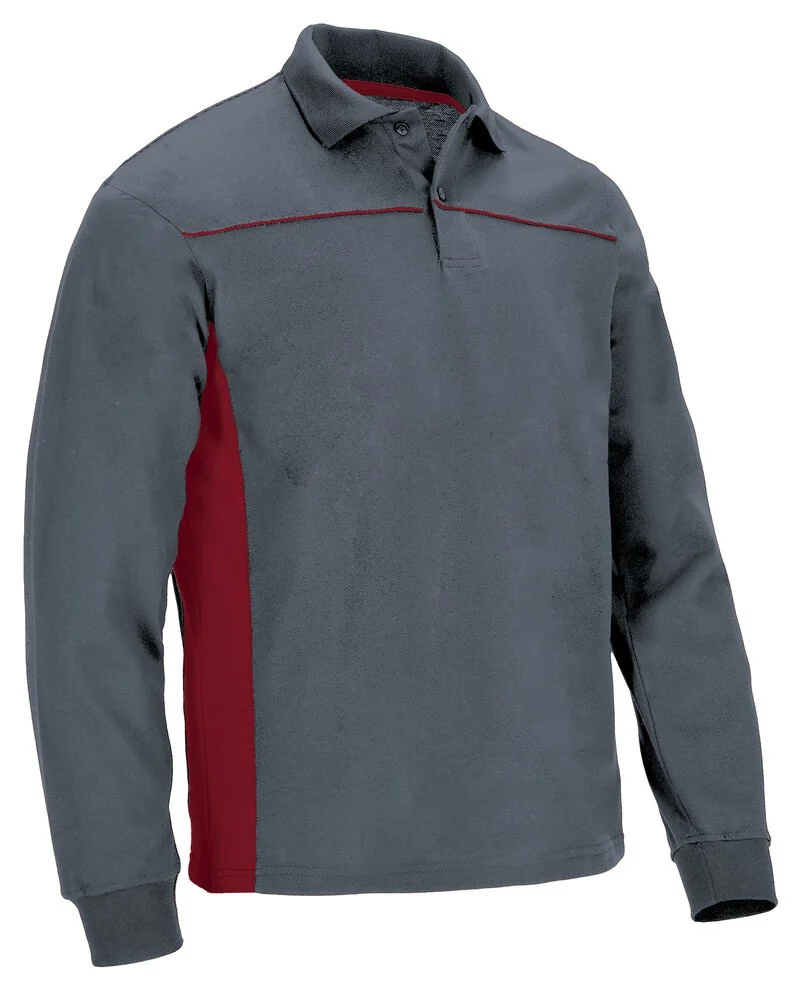 Valento POVATHL Thunder Polo Lange Mouwen – cement grey-lotto red