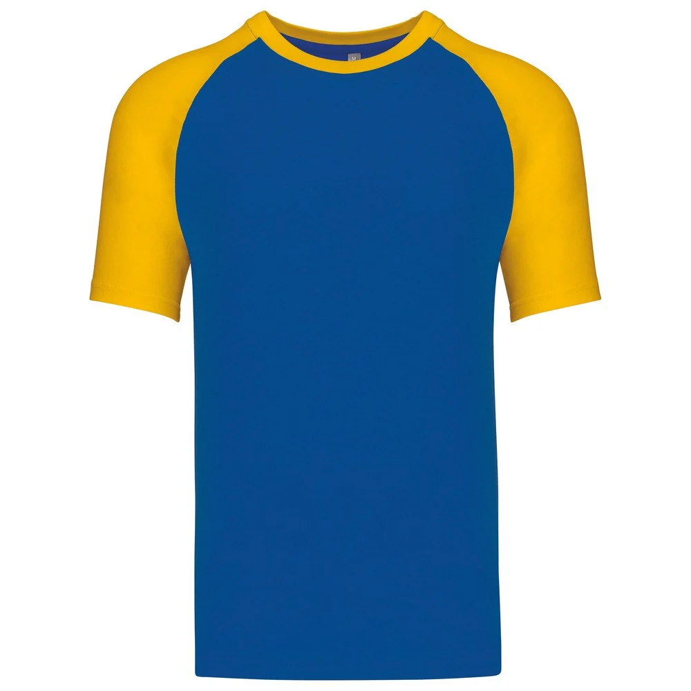 Kariban K330 Tweekleurig T-shirt Heren – Koningsblauw/Geel