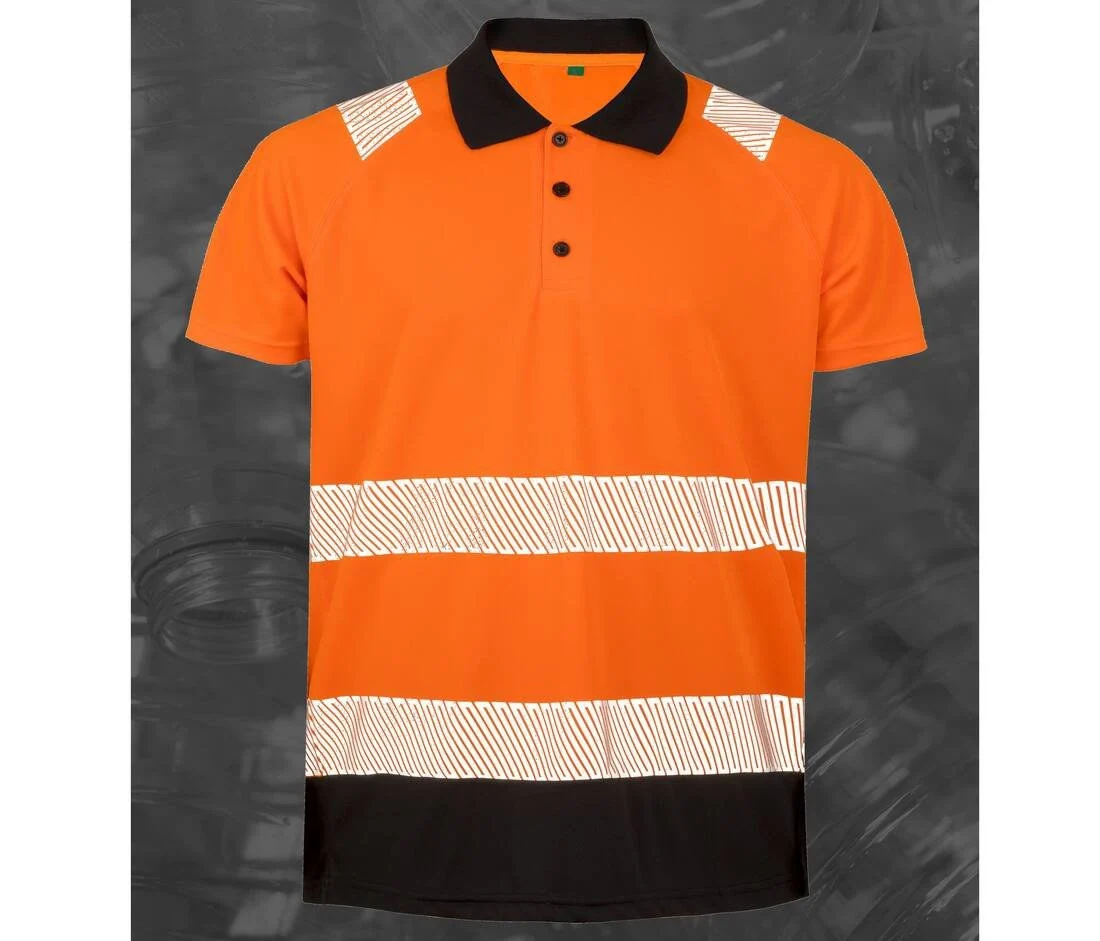 Result RS501X Gerecyclede Veiligheidspolo – Fluo Orange/Black