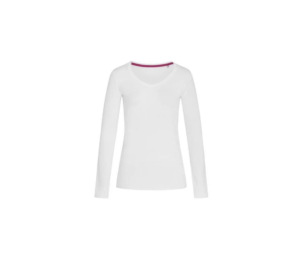 Stedman ST9720 Claire T-shirt V-hals Lange Mouwen Dames – Wit