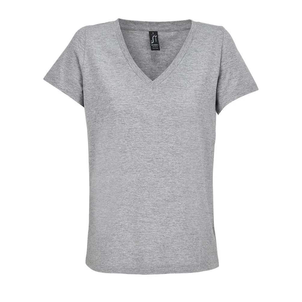SOL'S 04766 Regent T-shirt V-hals Dames – Grijs gemêleerd