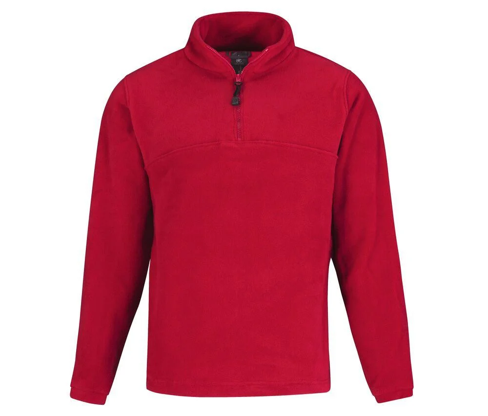 B&C BC610 Highlander+ Fleecetrui met Rits Heren – Red