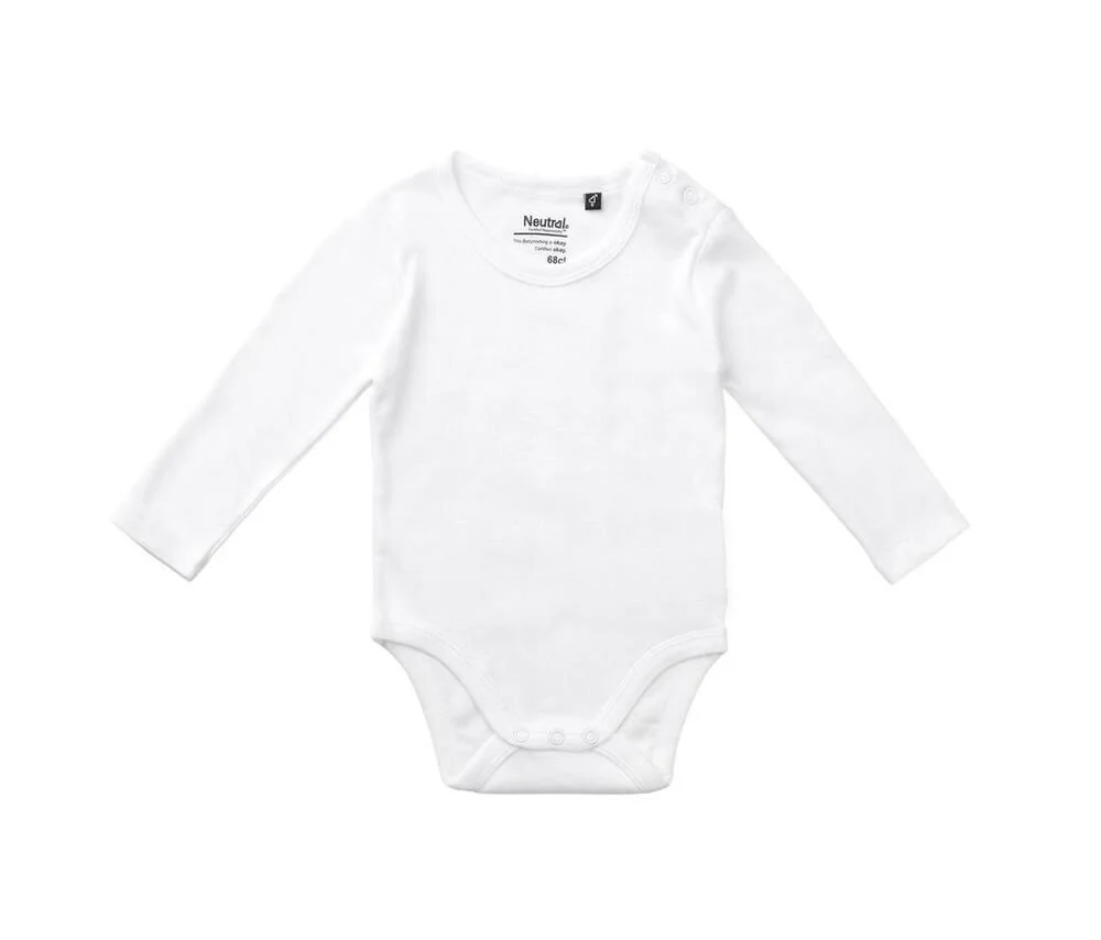 Neutral O11130 Baby Romper Lange Mouwen – Wit