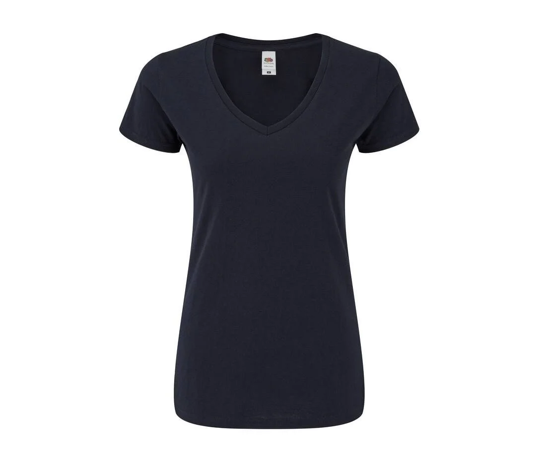 Fruit of the Loom SC155 V-hals T-shirt Dames – Deep Navy