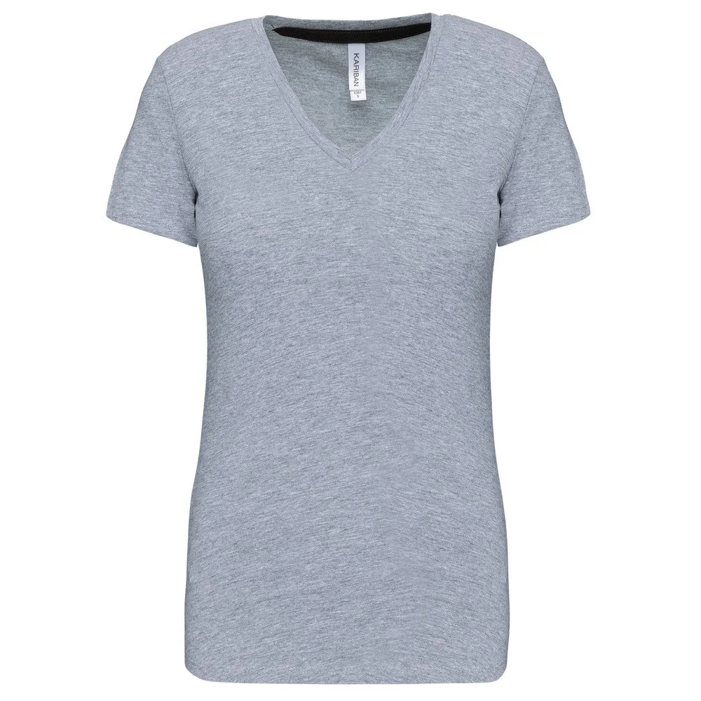 Kariban K381 T-shirt V-hals Dames – Oxford grijs