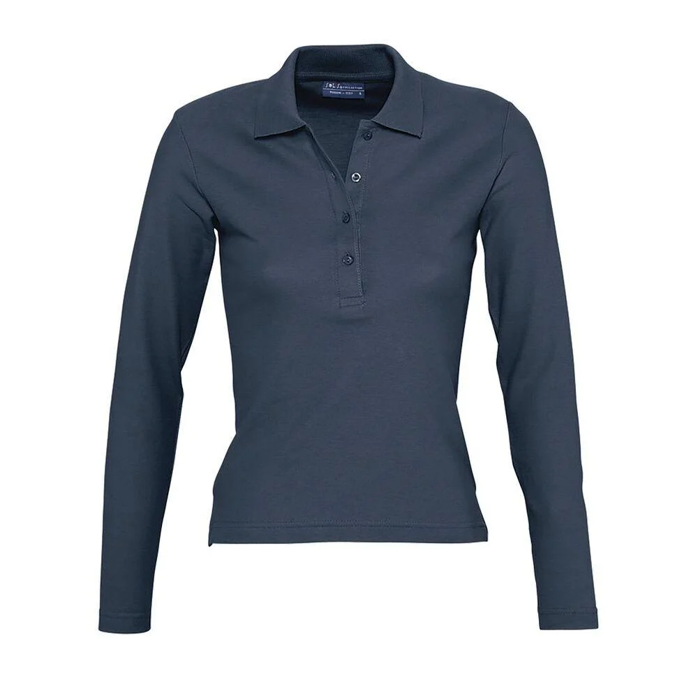 SOL'S 11317 Podium Polo Lange Mouwen Dames – Denim