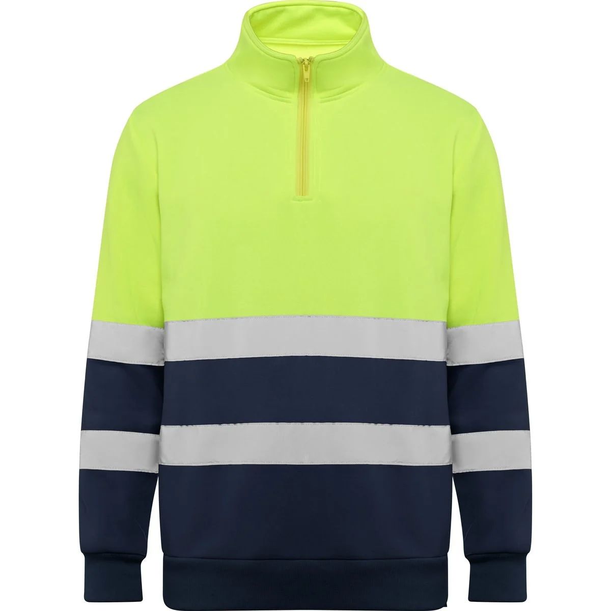 Roly HV9314 Spica Sweater met Rits Hoge Zichtbaarheid – MARINO/AMARILLO FLUOR