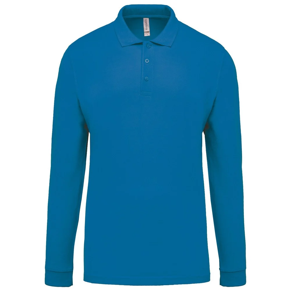 Kariban K256 Polo Lange Mouwen Heren – Tropisch Blauw
