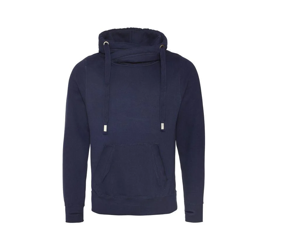 AWDIS JH021 Hoodie met Gekruiste Hals – Oxford Navy