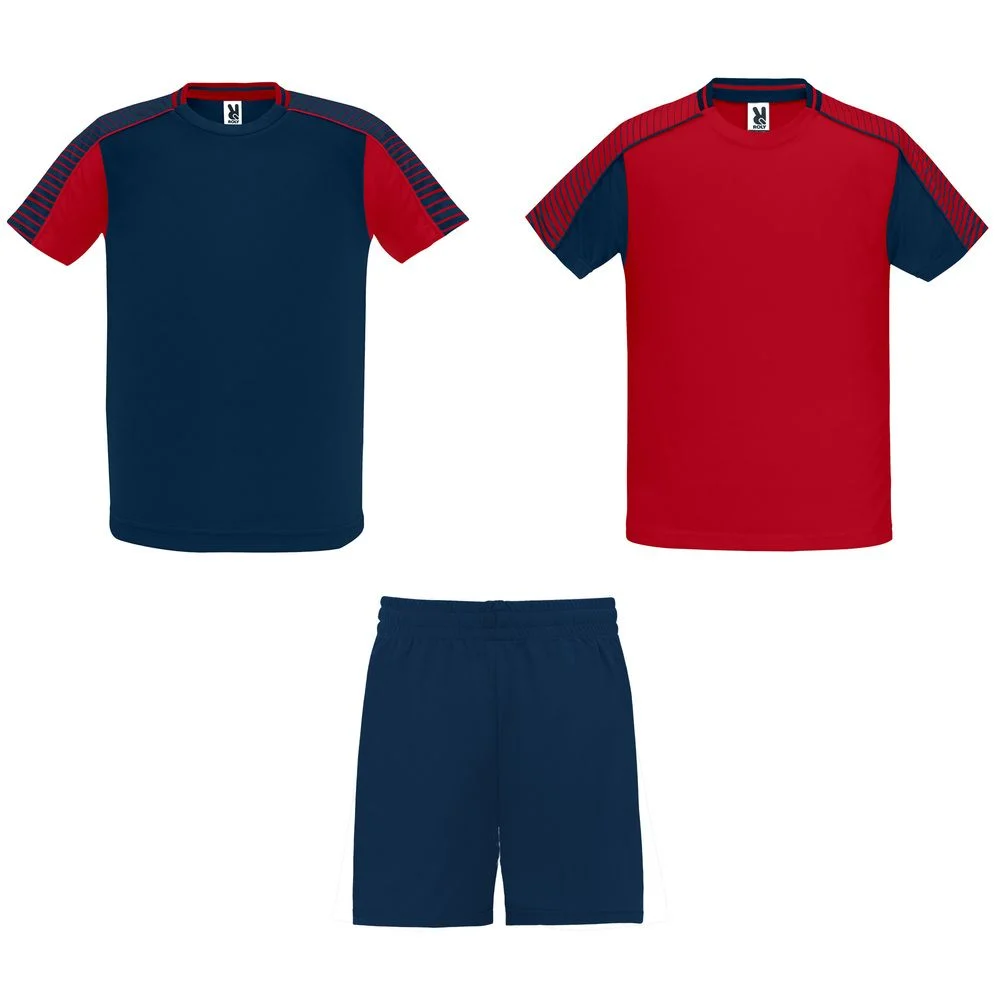 Roly CJ0525 Juve Sportset T-shirt + Short Kinderen – Rood/Navy Blauw