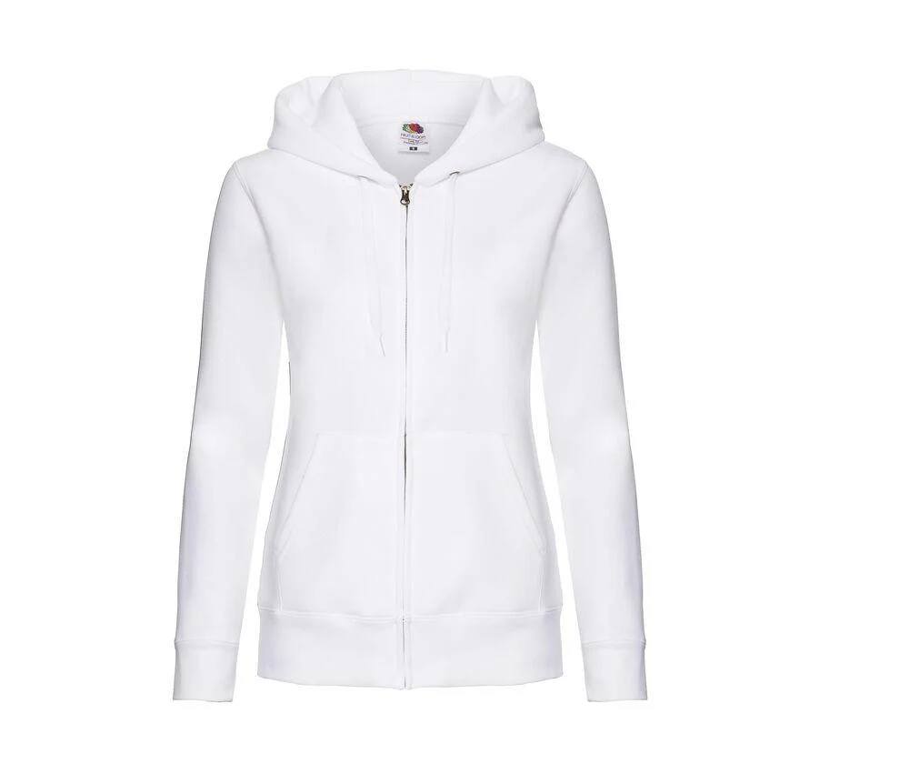 Fruit of the Loom SC375 Premium Ritshoodie Dames – White