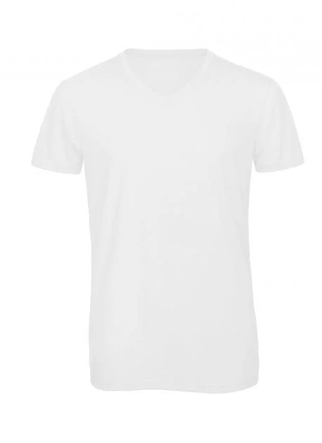 B&C BC057 TM057 Tri-Blend V-hals T-shirt Heren – White